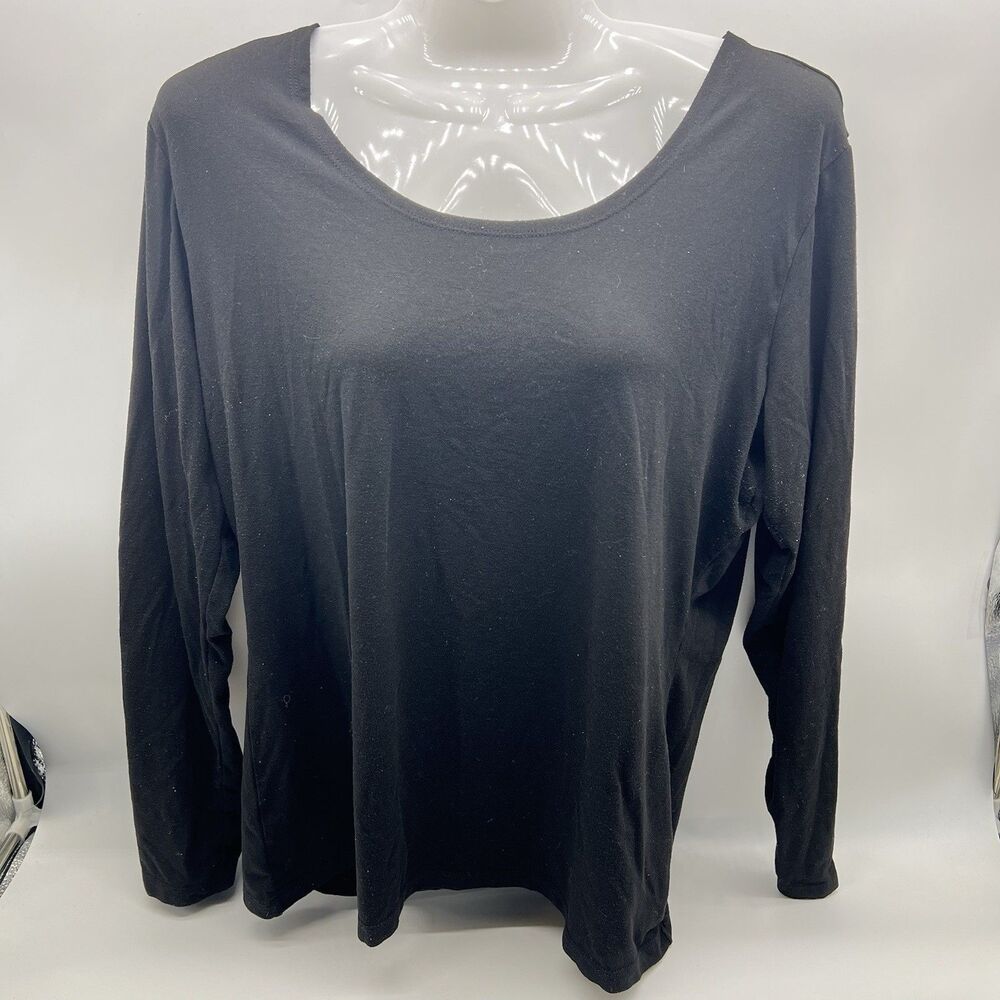 32 Degrees Heat Women's Round Neck Long Sleeve Black Base Layer-Size XL